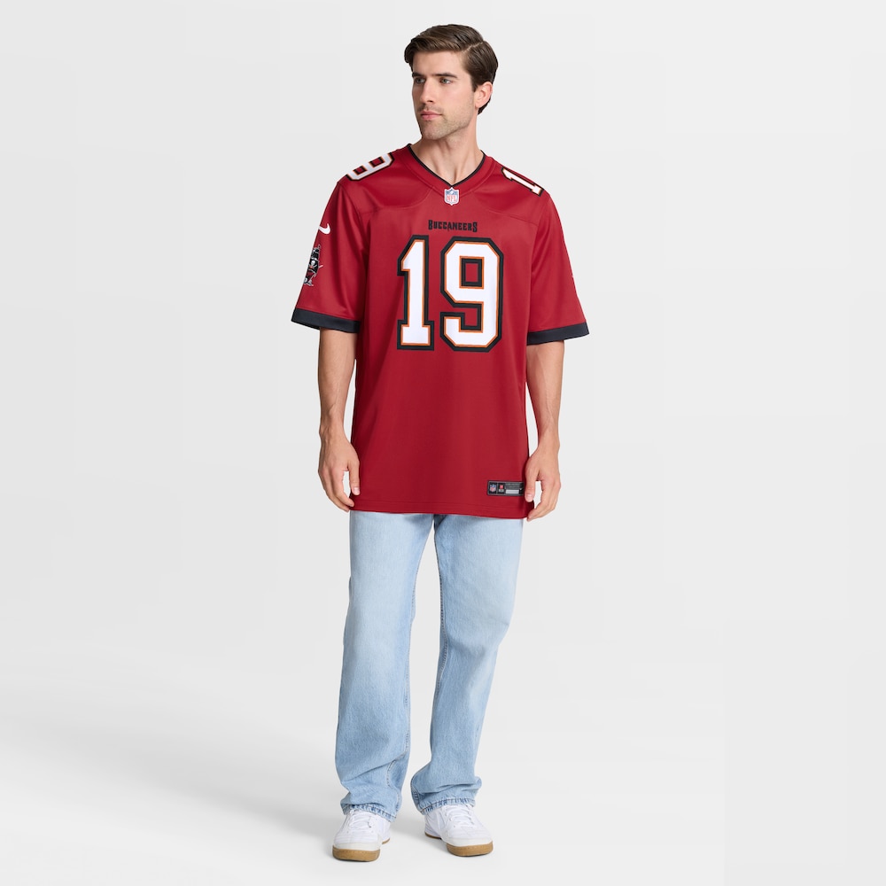 Tampa Bay Buccaneers Merch - Men's Keyshawn Johnson Game Retired Player Jersey, Red 1 - Unicasport Tampa Bay Buccaneers Merch - Men's Keyshawn Johnson Game Retired Player Jersey, Red