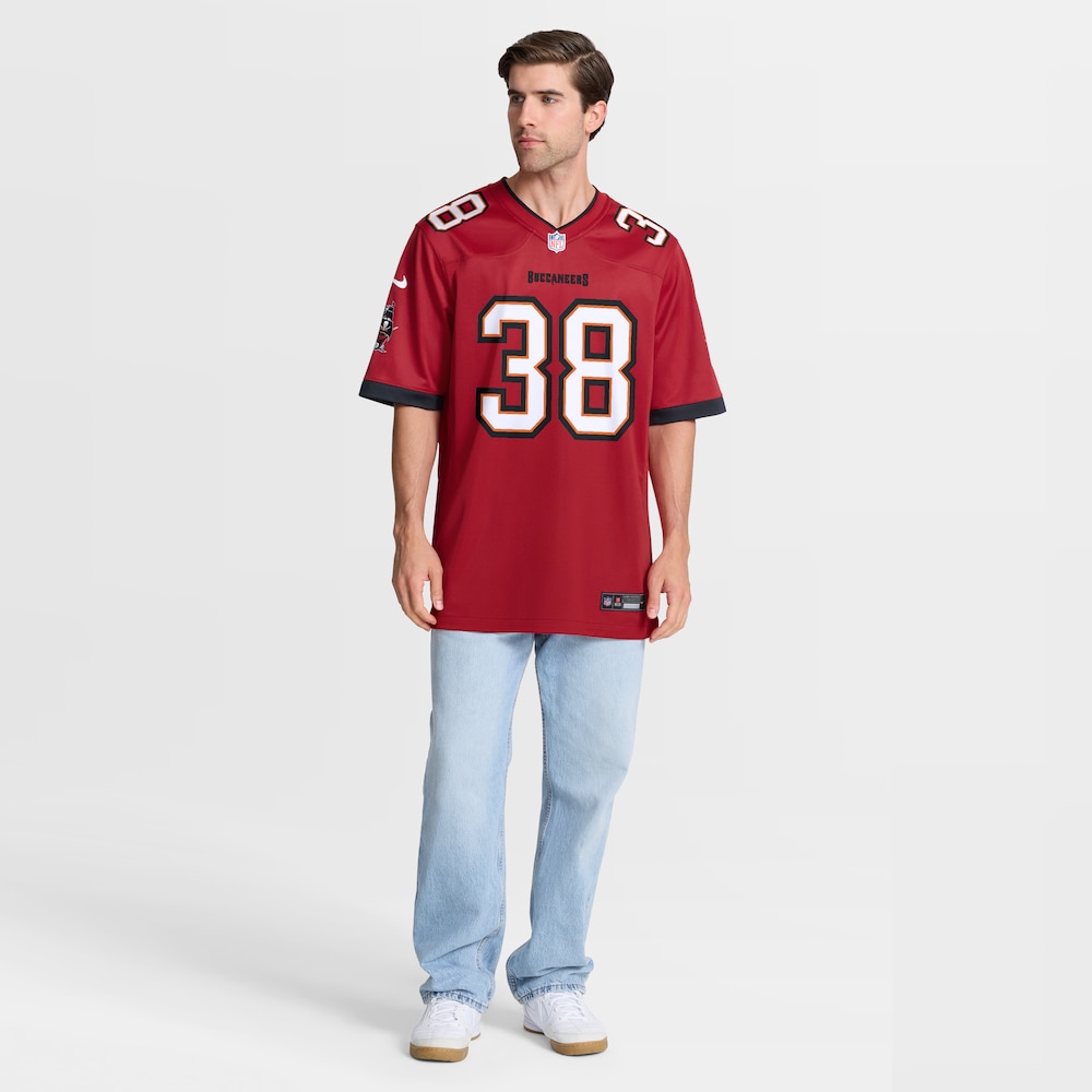 Tampa Bay Buccaneers Merch - Men's Rashad Wisdom Team Game Jersey, Red - Presents For Football Fans 1 - Unicasport Tampa Bay Buccaneers Merch - Men's Rashad Wisdom Team Game Jersey, Red - Presents For Football Fans