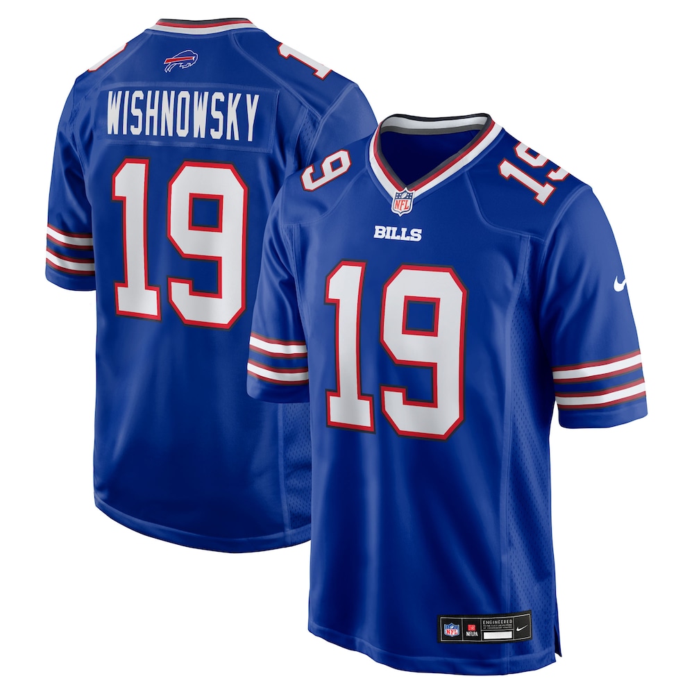 Buffalo Bills Merch - Men's Mitch Wishnowsky Royal Team Game Jersey 1 - Unicasport Buffalo Bills Merch - Men's Mitch Wishnowsky Royal Team Game Jersey