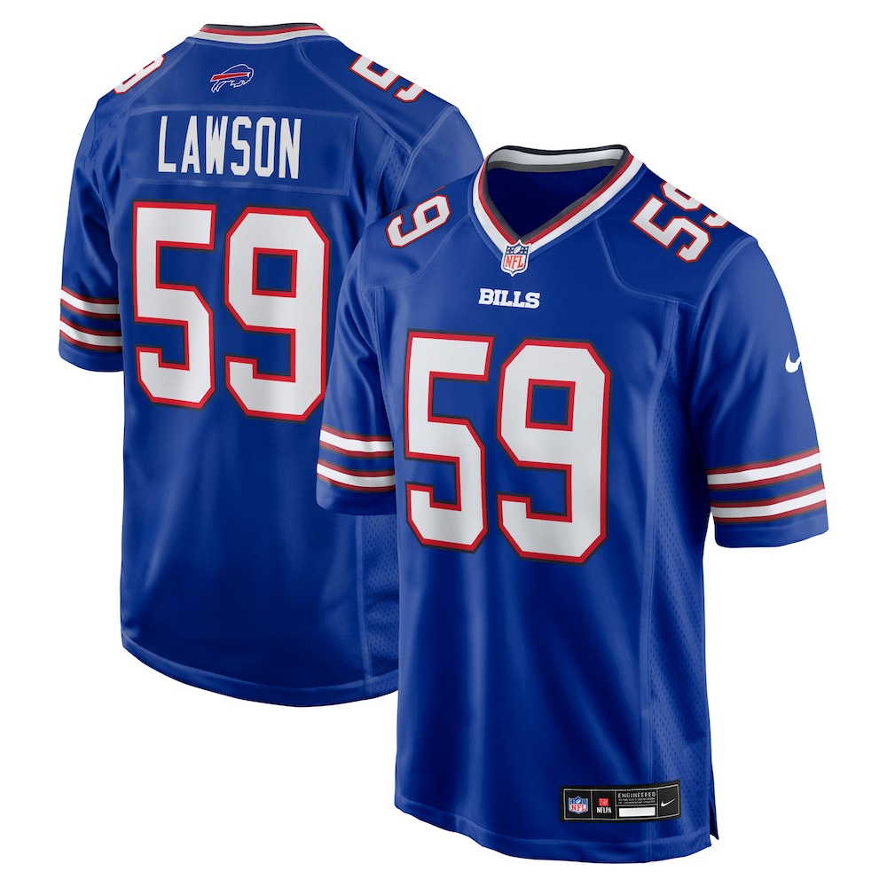 Buffalo Bills Merch - Men's Shaq Lawson Royal Team Game Jersey 1 - Unicasport Buffalo Bills Merch - Men's Shaq Lawson Royal Team Game Jersey