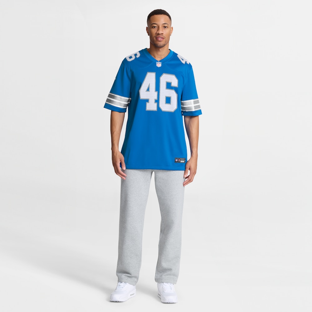 Detroit Lions Merch - Men's Jack Campbell Game Jersey, Blue 1 - Unicasport Detroit Lions Merch - Men's Jack Campbell Game Jersey, Blue