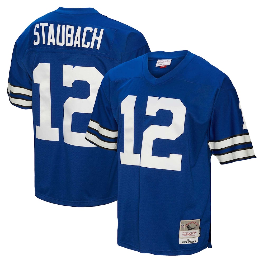 Dallas Cowboys Merch - Men's Roger Staubach 1971 Legacy Retired Player Jersey, Big & Tall, Navy 1 - Unicasport Dallas Cowboys Merch - Men's Roger Staubach 1971 Legacy Retired Player Jersey, Big & Tall, Navy