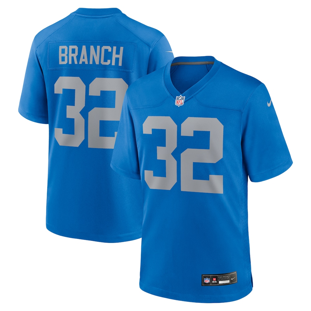 Detroit Lions Merch - Men's Brian Branch Alternate Game Jersey, Blue