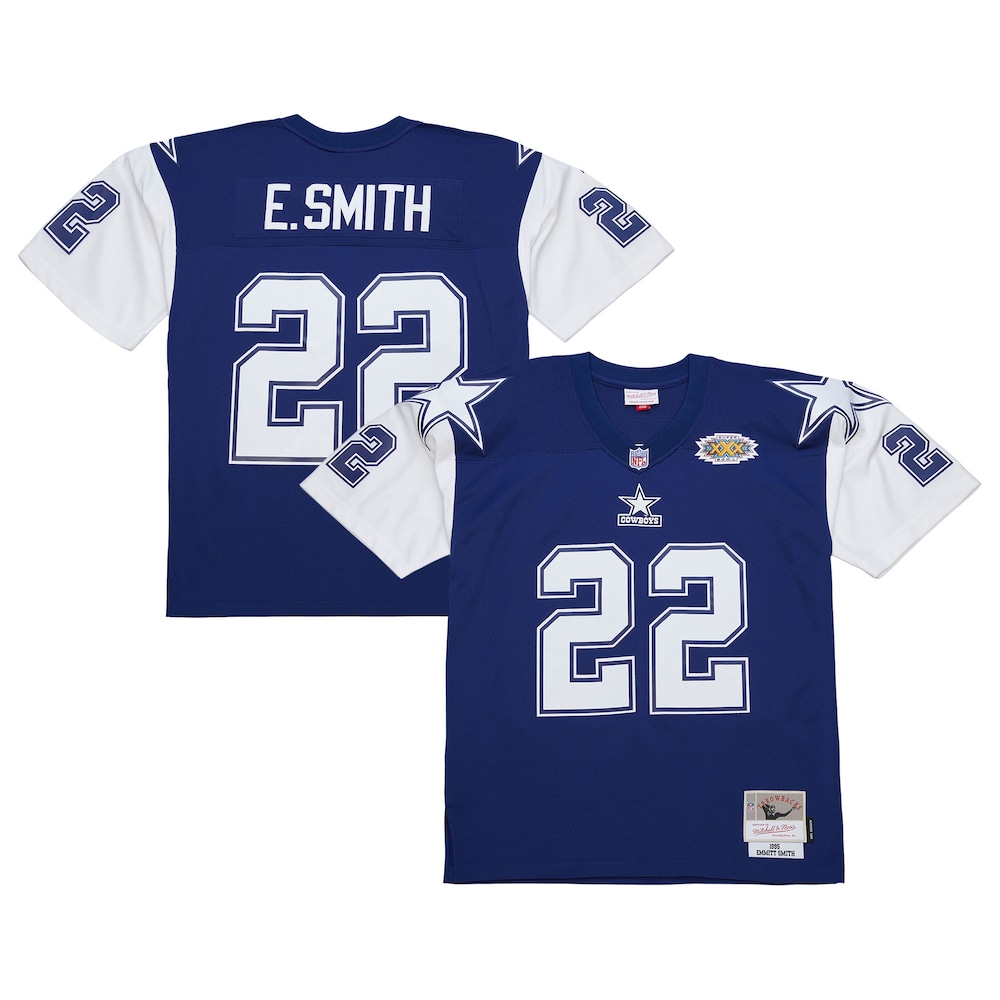Dallas Cowboys Merch - Men's Emmitt Smith 1995 Legacy Replica Jersey, Navy 1 - Unicasport Dallas Cowboys Merch - Men's Emmitt Smith 1995 Legacy Replica Jersey, Navy