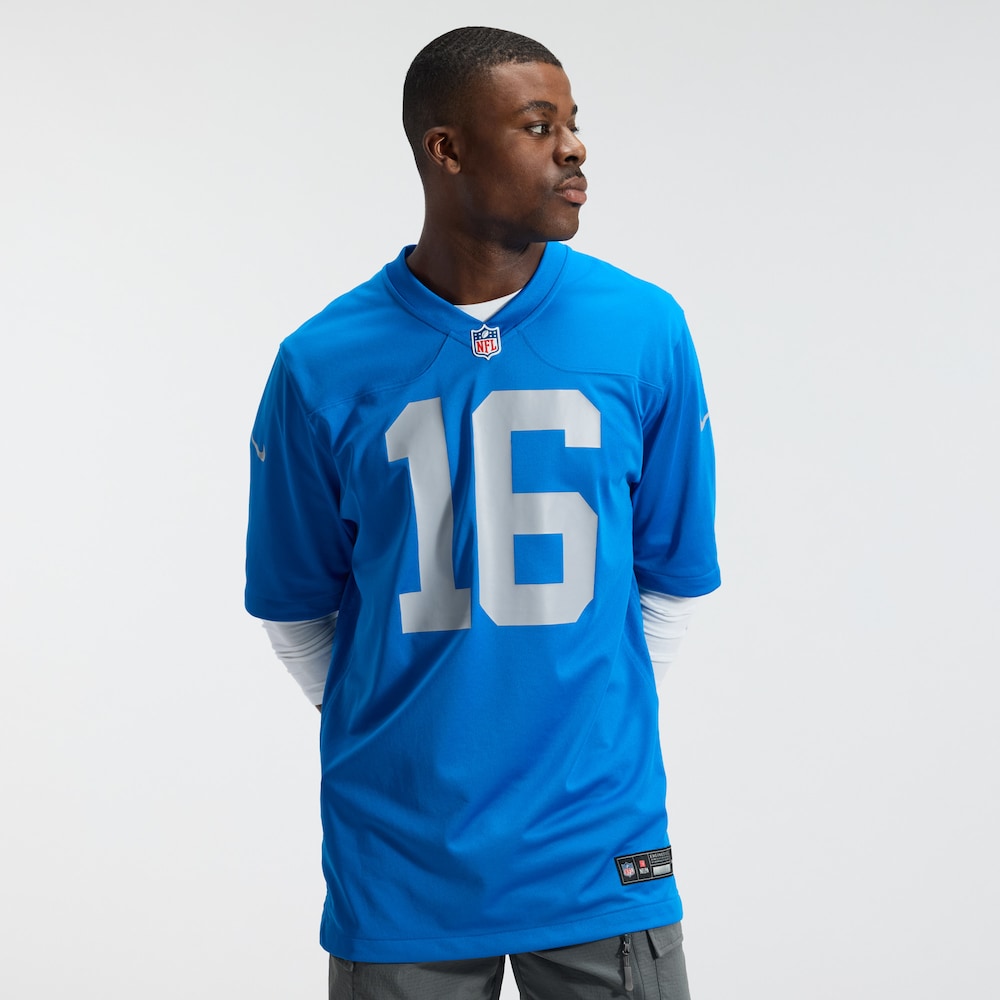 Detroit Lions Merch - Men's Jared Goff Alternate Game Jersey, Blue 1 - Unicasport Detroit Lions Merch - Men's Jared Goff Alternate Game Jersey, Blue