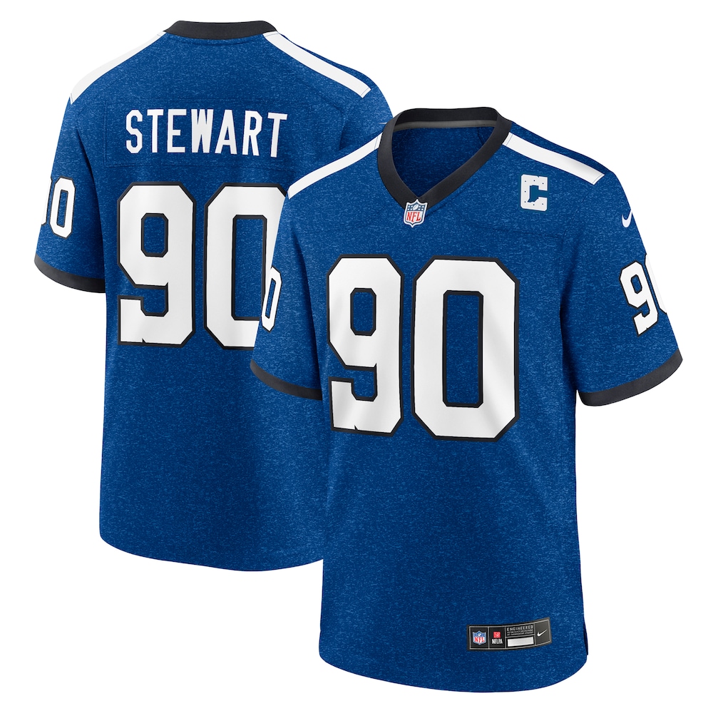 Indianapolis Colts Merch - Men's Grover Stewart Alternate Game Jersey, Blue 1 - Unicasport Indianapolis Colts Merch - Men's Grover Stewart Alternate Game Jersey, Blue