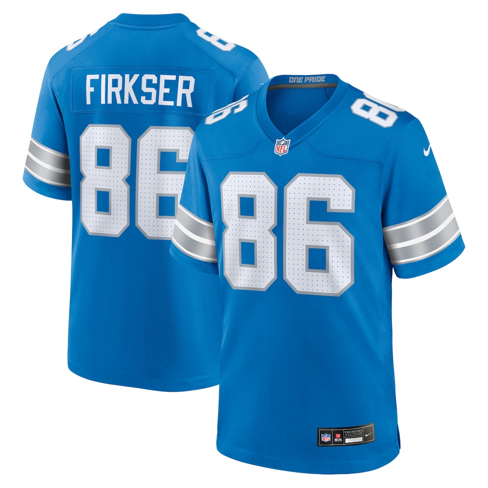 Detroit Lions Merch - Men's Anthony Firkser Team Game Jersey, Blue 1 - Unicasport Detroit Lions Merch - Men's Anthony Firkser Team Game Jersey, Blue