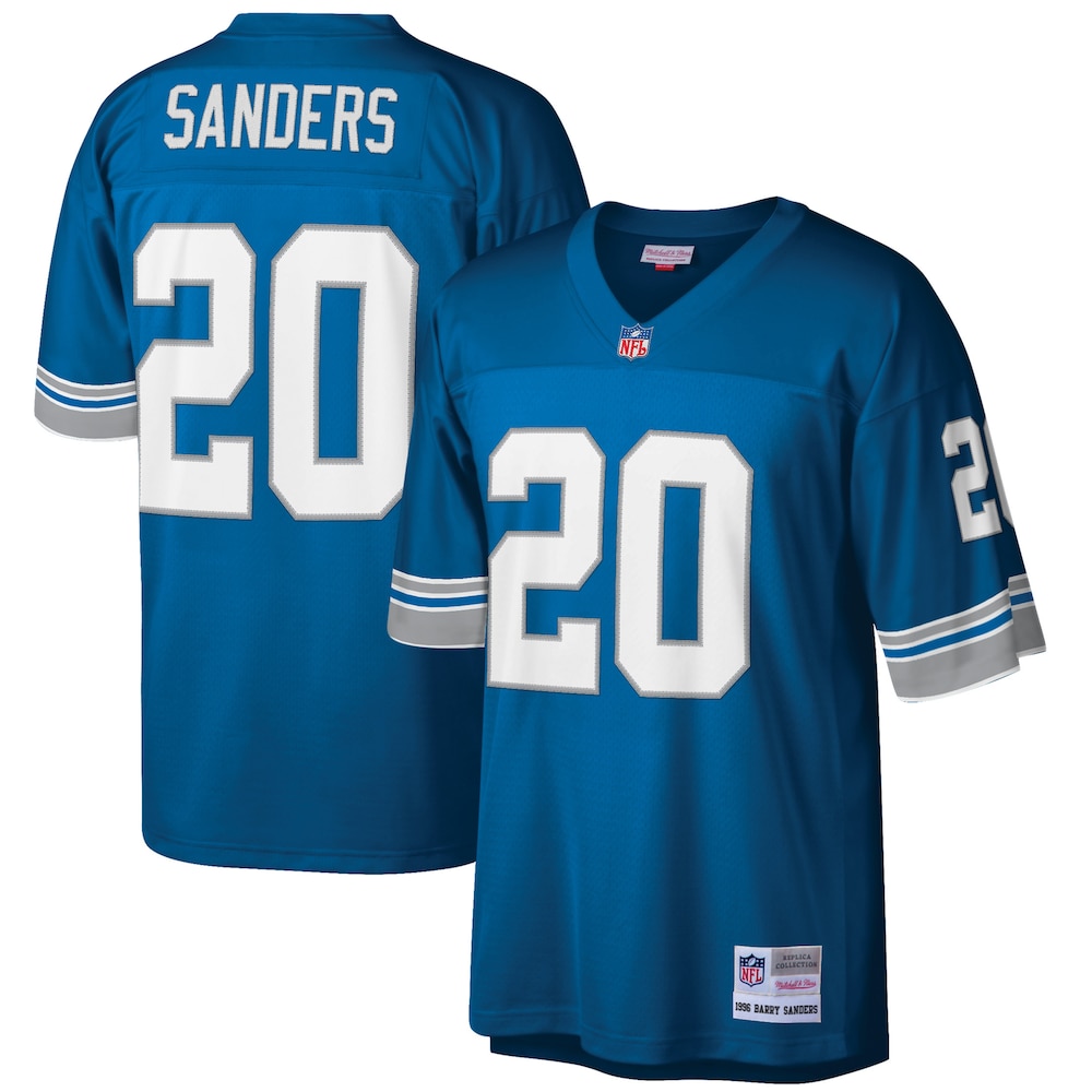 Detroit Lions Merch - Men's Barry Sanders 1996 Retired Player Replica Jersey, Big & Tall, Blue - Best Football Gifts For Adults 1 - Unicasport Detroit Lions Merch - Men's Barry Sanders 1996 Retired Player Replica Jersey, Big & Tall, Blue - Best Football Gifts For Adults