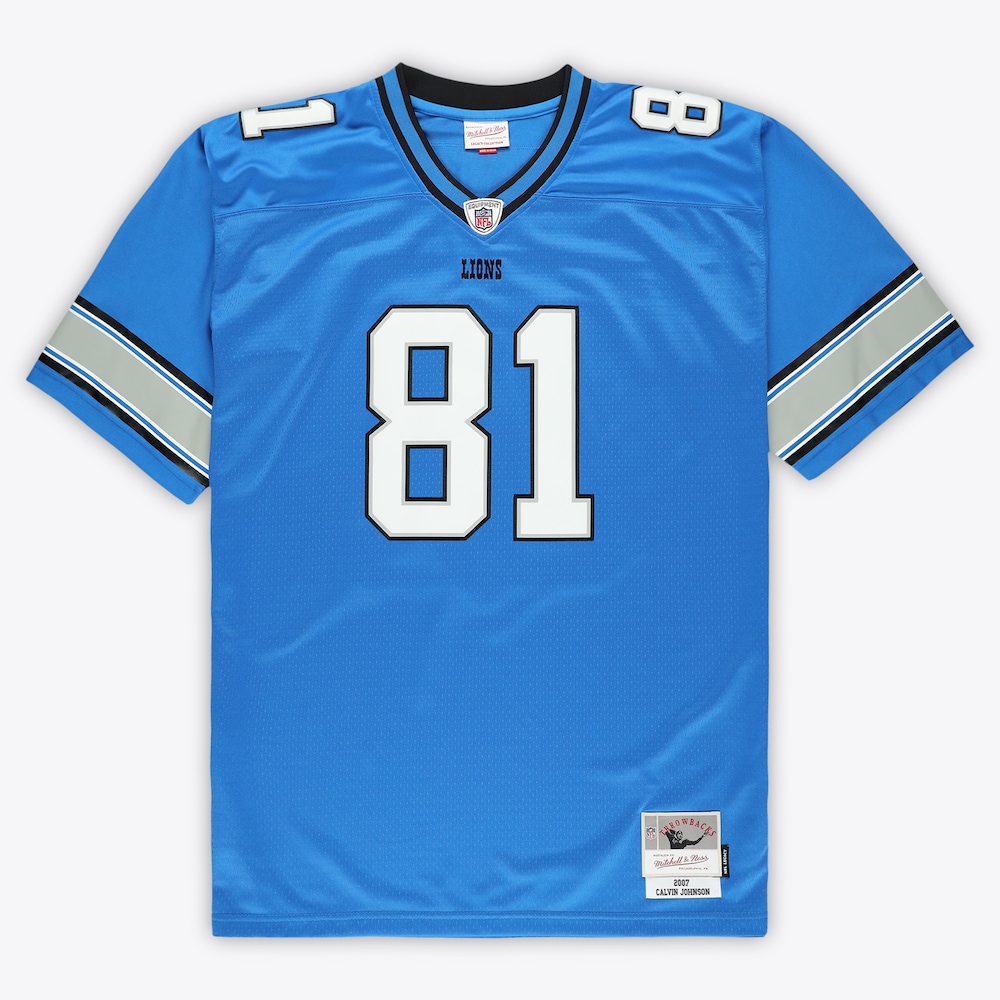 Detroit Lions Merch - Men's Calvin Johnson 2007 Legacy Retired Player Jersey, Big & Tall, Blue 1 - Unicasport Detroit Lions Merch - Men's Calvin Johnson 2007 Legacy Retired Player Jersey, Big & Tall, Blue