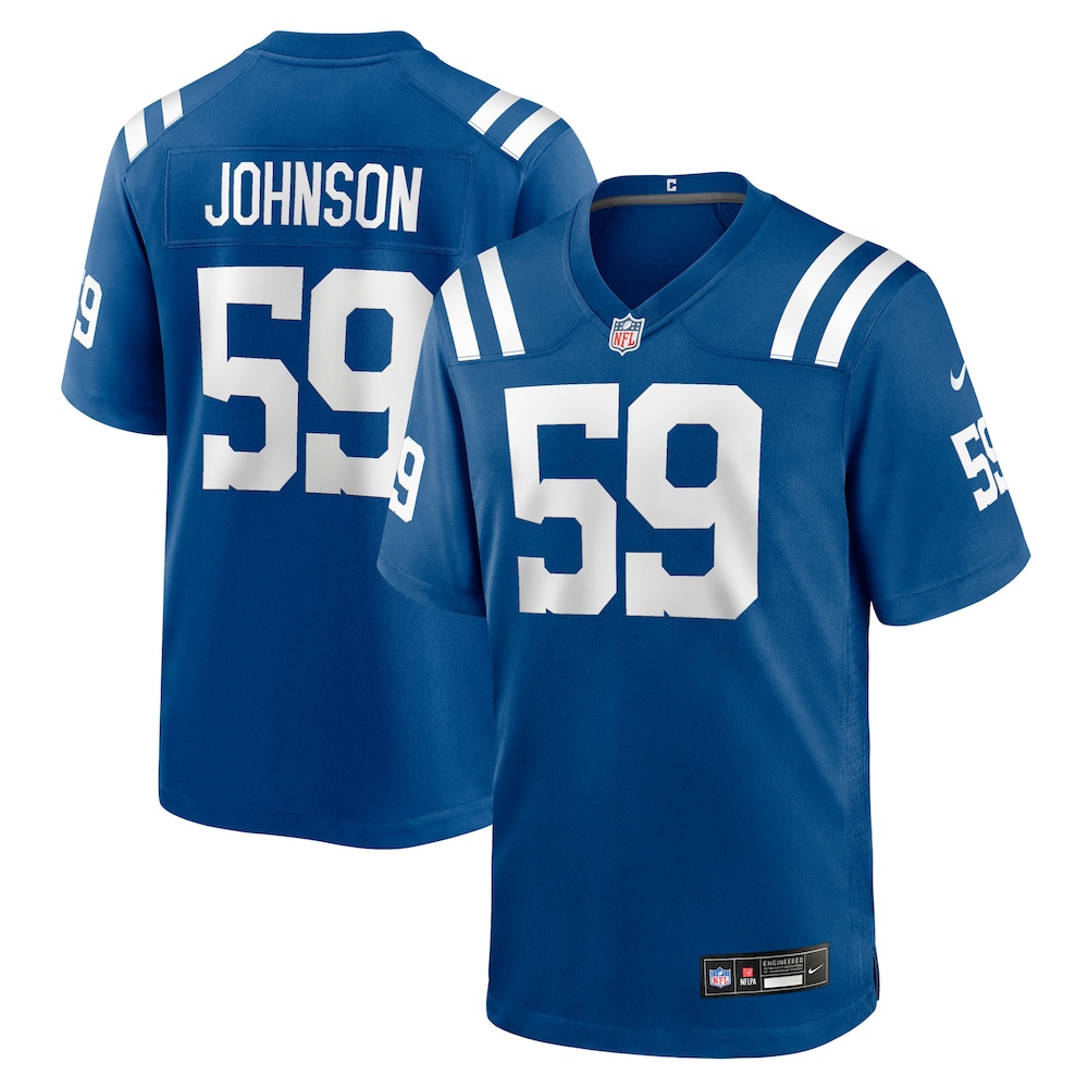 Indianapolis Colts Merch - Men's Buddy Johnson Royal Team Game Jersey 1 - Unicasport Indianapolis Colts Merch - Men's Buddy Johnson Royal Team Game Jersey
