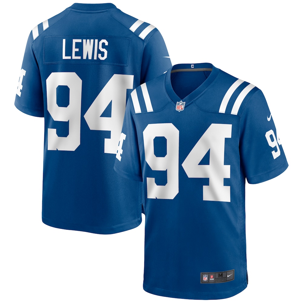 Indianapolis Colts Merch - Men's Tyquan Lewis Royal Game Jersey 1 - Unicasport Indianapolis Colts Merch - Men's Tyquan Lewis Royal Game Jersey