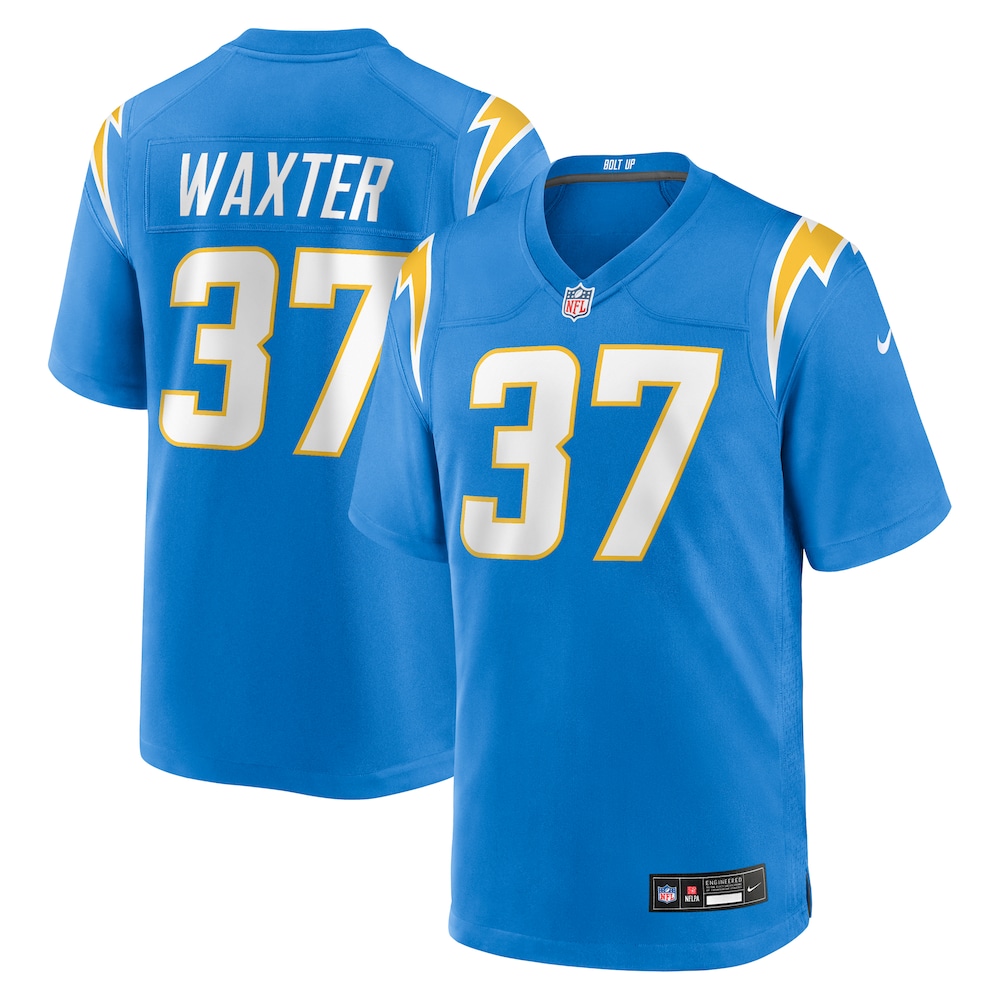 Los Angeles Chargers Merch - Men's Isas Waxter Powder Team Game Jersey, Blue 1 - Unicasport Los Angeles Chargers Merch - Men's Isas Waxter Powder Team Game Jersey, Blue