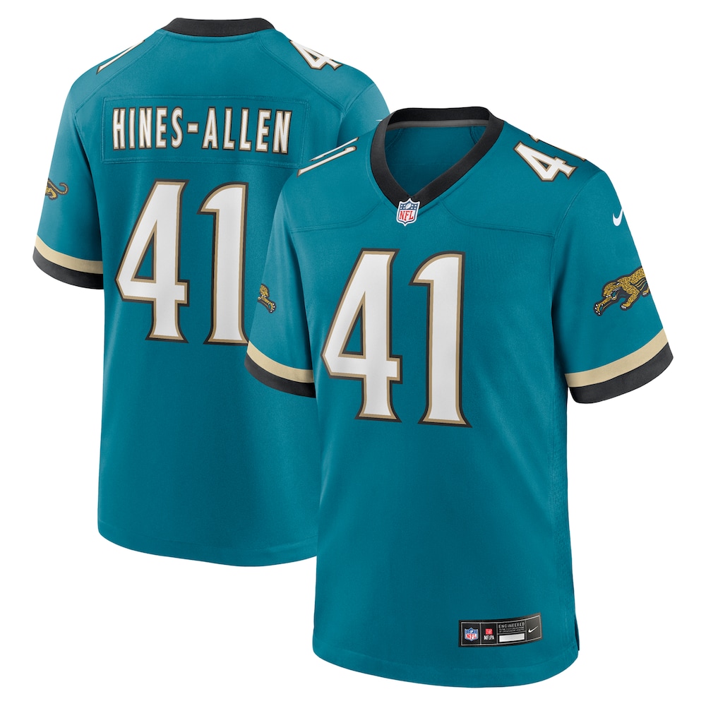 Jacksonville Jaguars Merch - Men's Josh Hines-Allen Teal Prowler Throwback Player Game Jersey 1 - Unicasport Jacksonville Jaguars Merch - Men's Josh Hines-Allen Teal Prowler Throwback Player Game Jersey