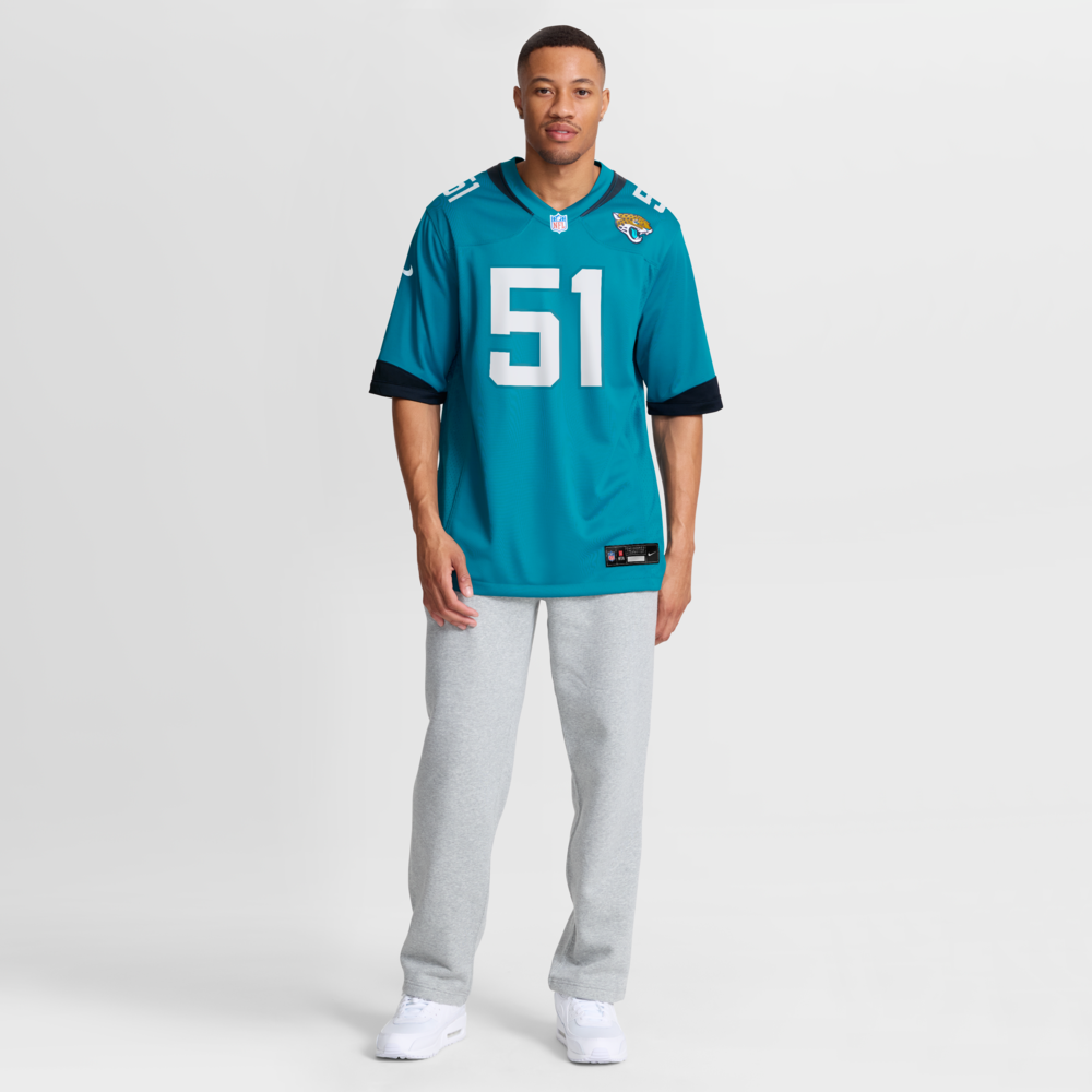Jacksonville Jaguars Merch - Men's Ventrell Miller Teal Game Jersey 1 - Unicasport Jacksonville Jaguars Merch - Men's Ventrell Miller Teal Game Jersey