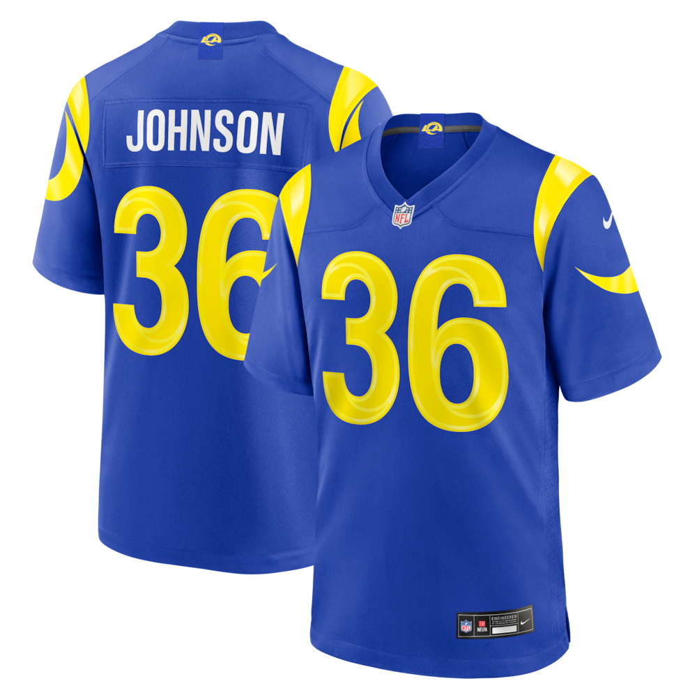 Los Angeles Rams Merch - Men's Alex Johnson Royal Team Game Jersey 1 - Unicasport Los Angeles Rams Merch - Men's Alex Johnson Royal Team Game Jersey