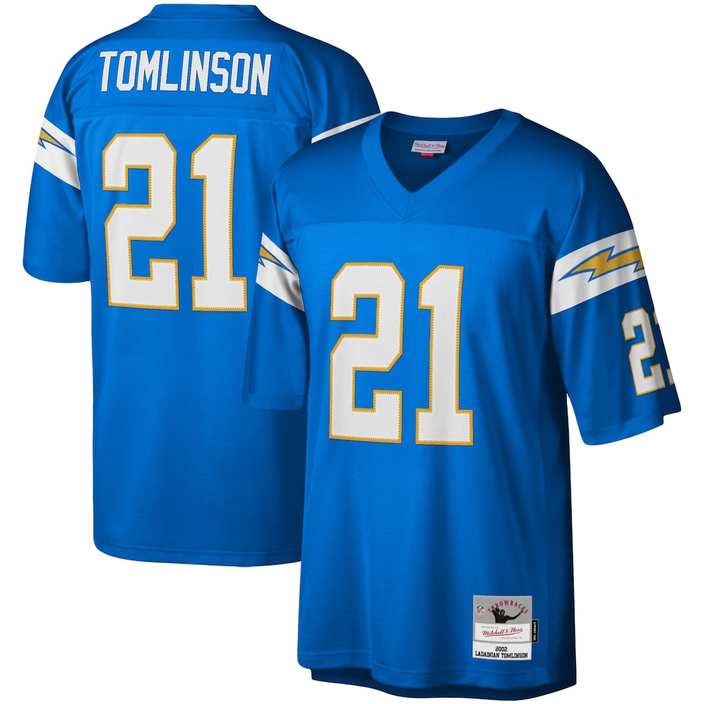 Los Angeles Chargers Merch - Men's LaDainian Tomlinson Powder Legacy Replica Jersey, Blue - Football Gift Ideas For Men 1 - Unicasport Los Angeles Chargers Merch - Men's LaDainian Tomlinson Powder Legacy Replica Jersey, Blue - Football Gift Ideas For Men