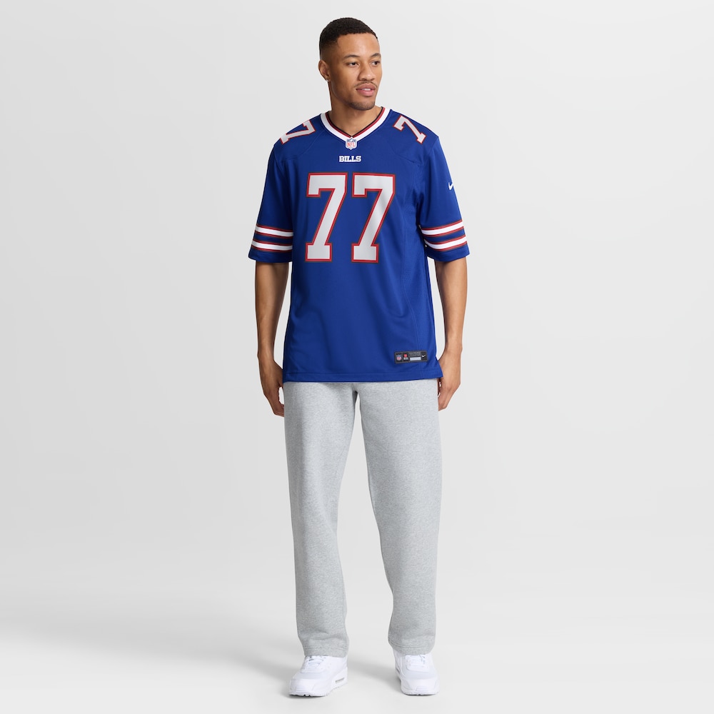 Buffalo Bills Merch - Men's Chase Lundt Royal Team Game Jersey 1 - Unicasport Buffalo Bills Merch - Men's Chase Lundt Royal Team Game Jersey