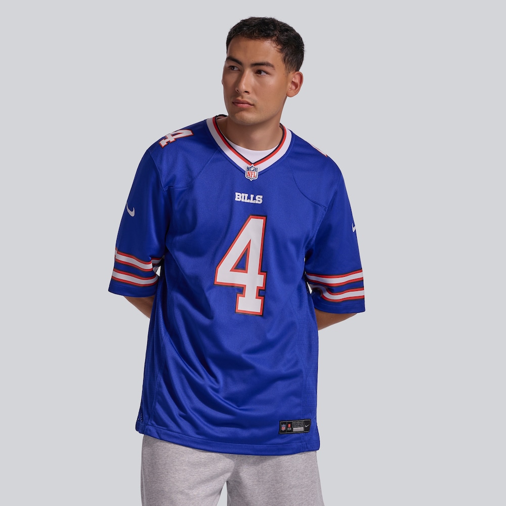 Buffalo Bills Merch - Men's James Cook III Royal Team Game Jersey 1 - Unicasport Buffalo Bills Merch - Men's James Cook III Royal Team Game Jersey