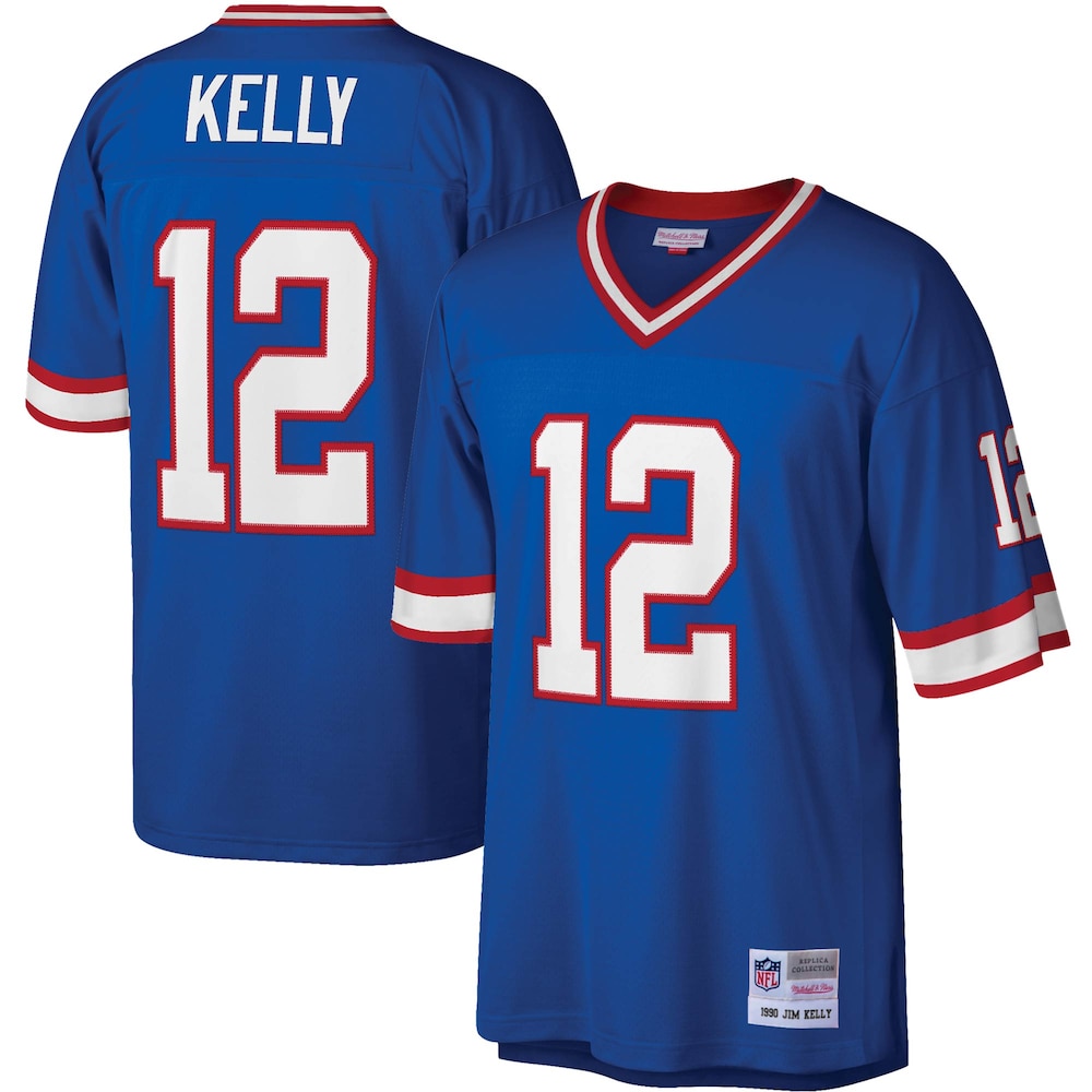 Buffalo Bills Merch - Men's Jim Kelly Royal Legacy Replica Jersey 1 - Unicasport Buffalo Bills Merch - Men's Jim Kelly Royal Legacy Replica Jersey