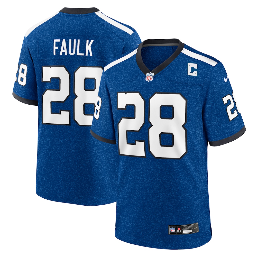 Indianapolis Colts Merch - Men's Marshall Faulk Retired Player Alternate Game Jersey, Blue 1 - Unicasport Indianapolis Colts Merch - Men's Marshall Faulk Retired Player Alternate Game Jersey, Blue