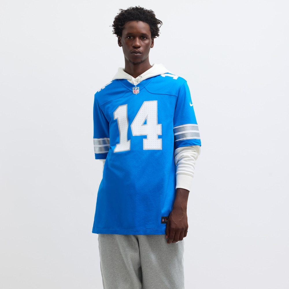 Detroit Lions Merch - Men's Amon-Ra St. Game Jersey, Blue Brown 1 - Unicasport Detroit Lions Merch - Men's Amon-Ra St. Game Jersey, Blue Brown