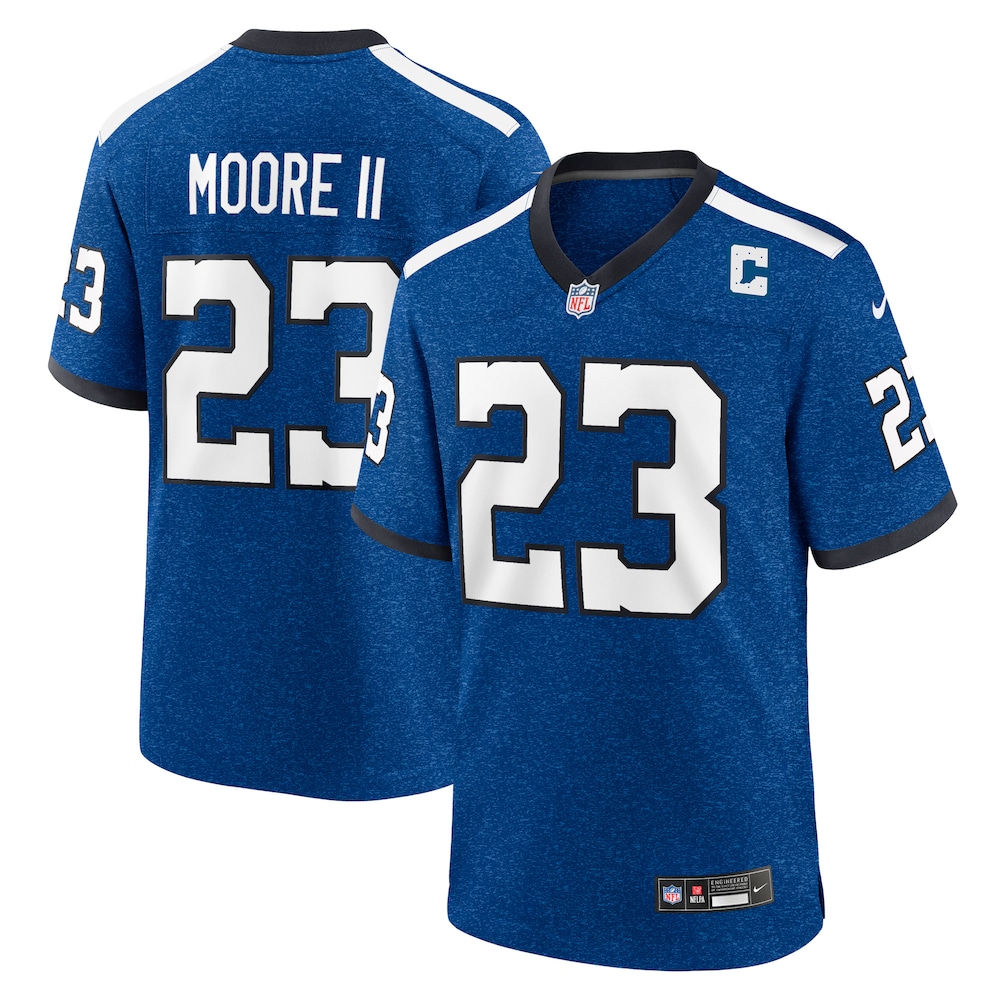 Indianapolis Colts Merch - Men's Kenny Moore II Royal Indiana Nights Alternate Game Jersey - Birthday Present For Football Fan 1 - Unicasport Indianapolis Colts Merch - Men's Kenny Moore II Royal Indiana Nights Alternate Game Jersey - Birthday Present For Football Fan