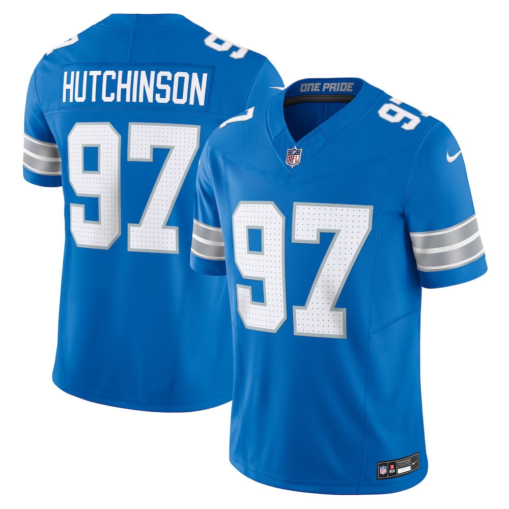 Detroit Lions Merch - Men's Aidan Hutchinson Team Vapor F.U.S.E. Limited Jersey, Blue - American Football Fan Gifts 1 - Unicasport Detroit Lions Merch - Men's Aidan Hutchinson Team Vapor F.U.S.E. Limited Jersey, Blue - American Football Fan Gifts
