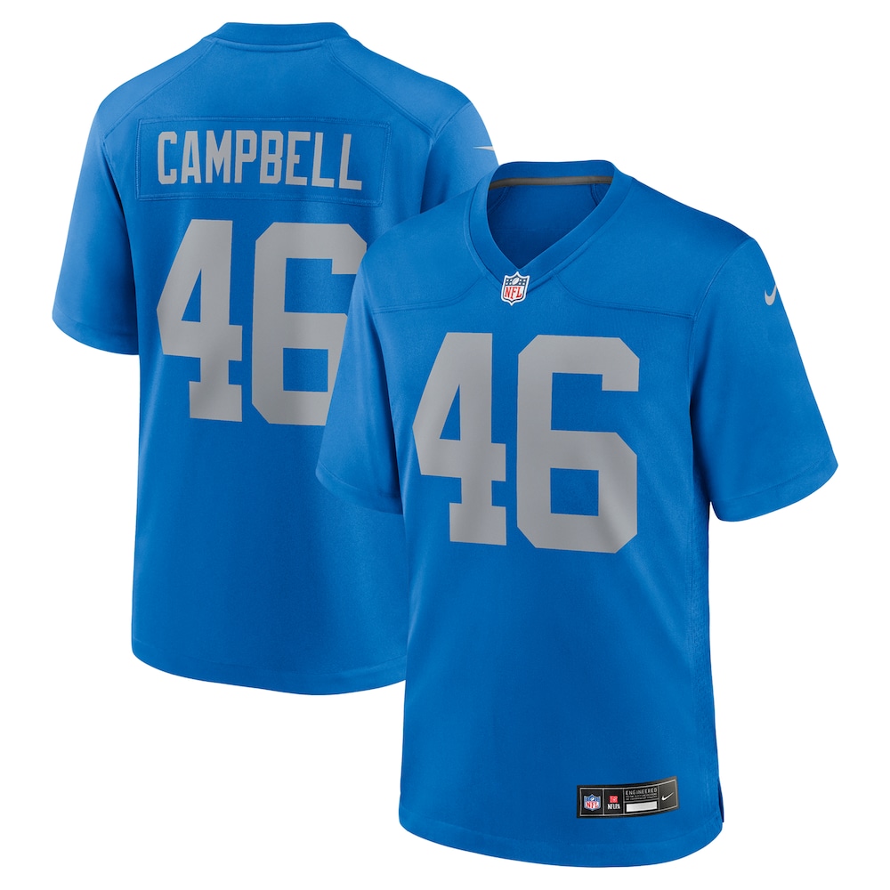 Detroit Lions Merch - Men's Jack Campbell Alternate Game Jersey, Blue 1 - Unicasport Detroit Lions Merch - Men's Jack Campbell Alternate Game Jersey, Blue
