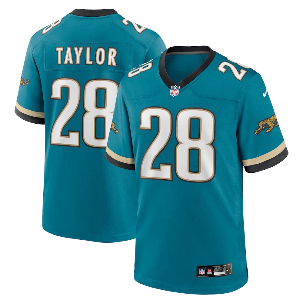 Jacksonville Jaguars Merch - Men's Fred Taylor Teal Prowler Throwback Retired Player Game Jersey 1 - Unicasport Jacksonville Jaguars Merch - Men's Fred Taylor Teal Prowler Throwback Retired Player Game Jersey
