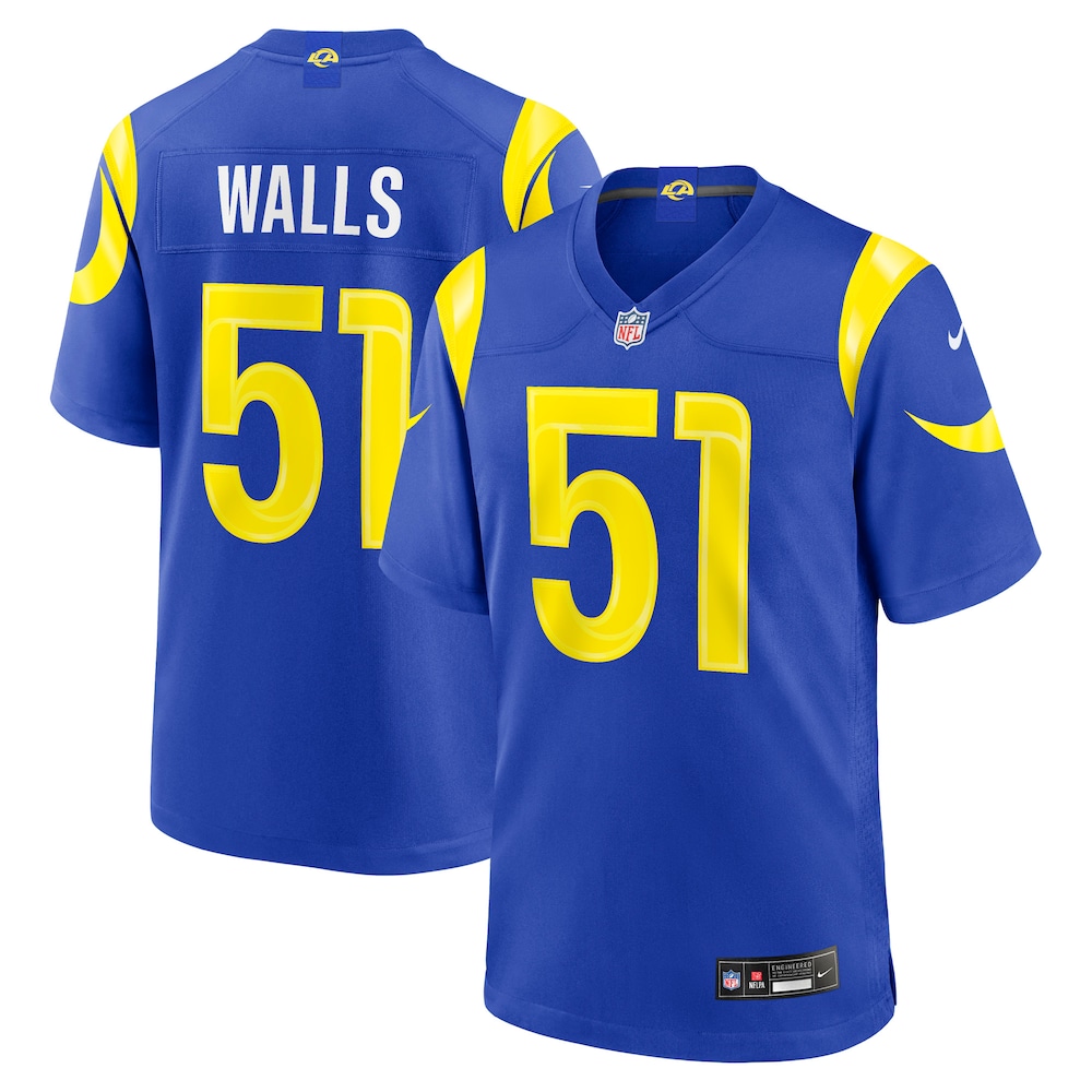 Los Angeles Rams Merch - Men's Eddie Walls III Royal Game Jersey - Football Gifts For Men 1 - Unicasport Los Angeles Rams Merch - Men's Eddie Walls III Royal Game Jersey - Football Gifts For Men
