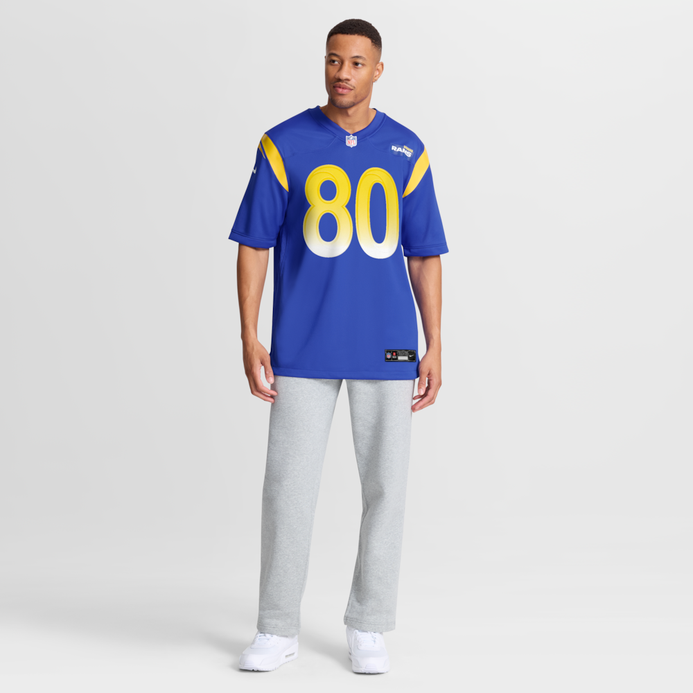 Los Angeles Rams Merch - Men's Isaac Bruce Royal Game Retired Player Jersey 1 - Unicasport Los Angeles Rams Merch - Men's Isaac Bruce Royal Game Retired Player Jersey