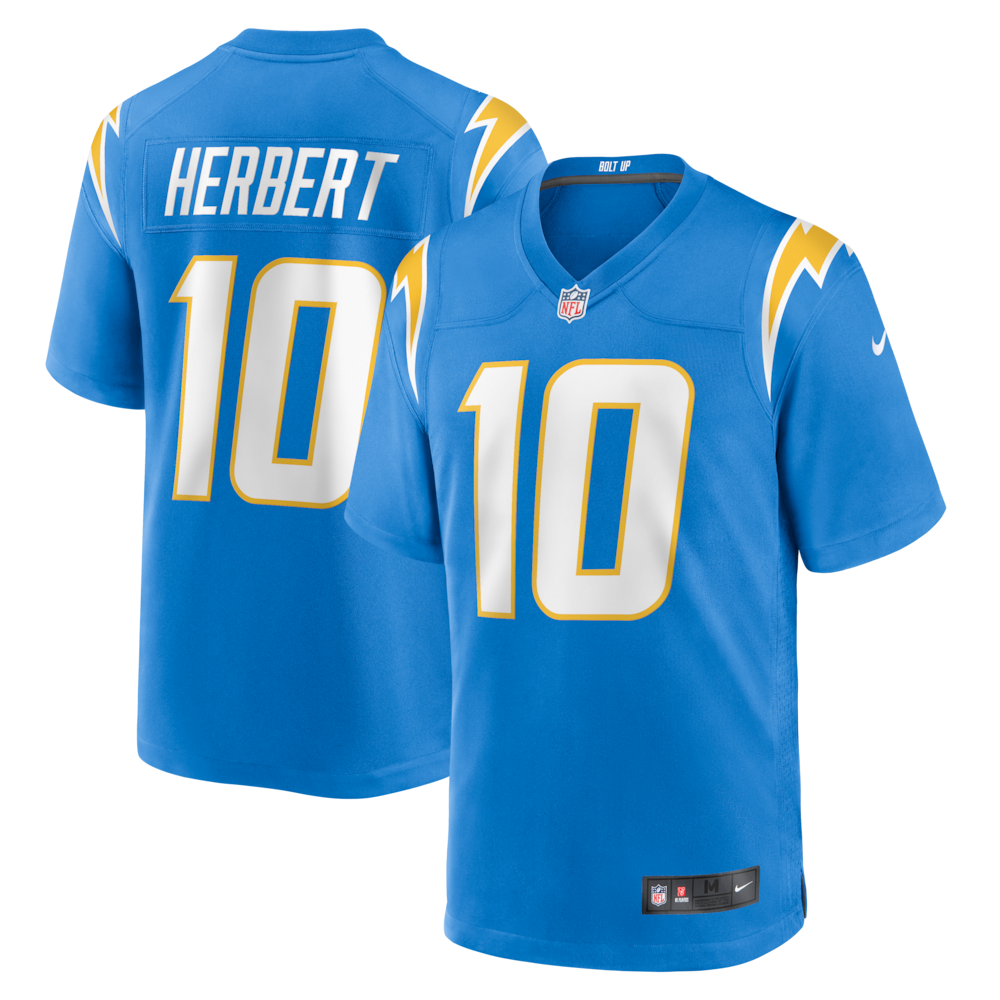 Los Angeles Chargers Merch - Men's Justin Herbert Powder Player Game Jersey, Blue For Adults 1 - Unicasport Los Angeles Chargers Merch - Men's Justin Herbert Powder Player Game Jersey, Blue For Adults