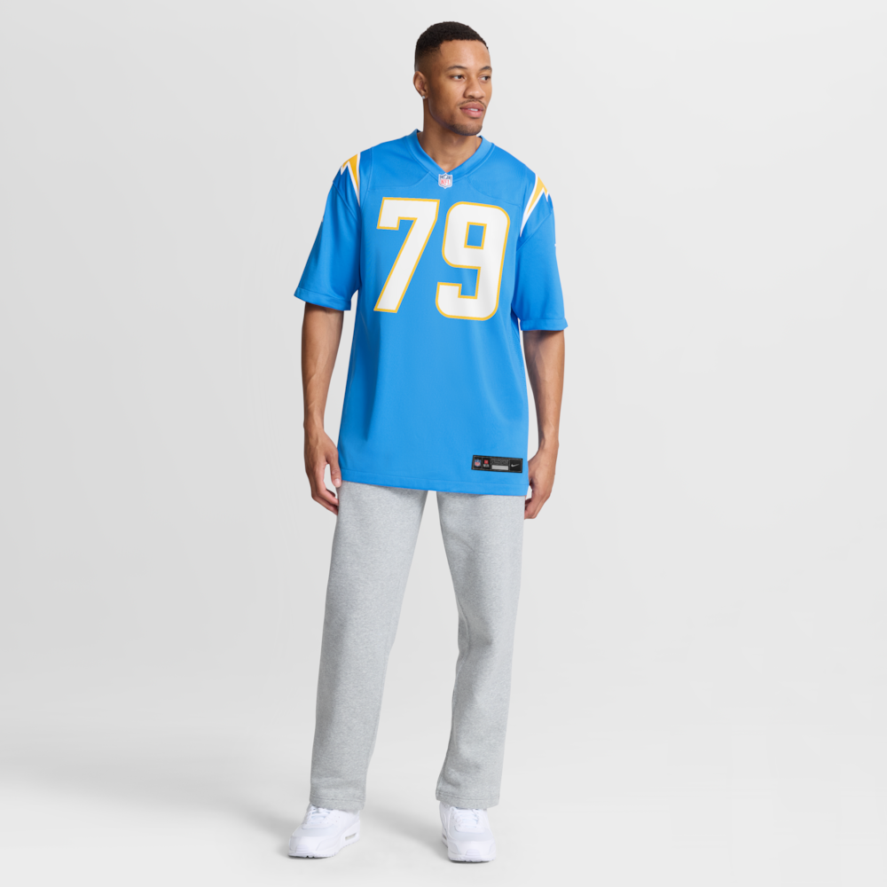 Los Angeles Chargers Merch - Men's Trey Pipkins III Powder Game Jersey, Blue 1 - Unicasport Los Angeles Chargers Merch - Men's Trey Pipkins III Powder Game Jersey, Blue