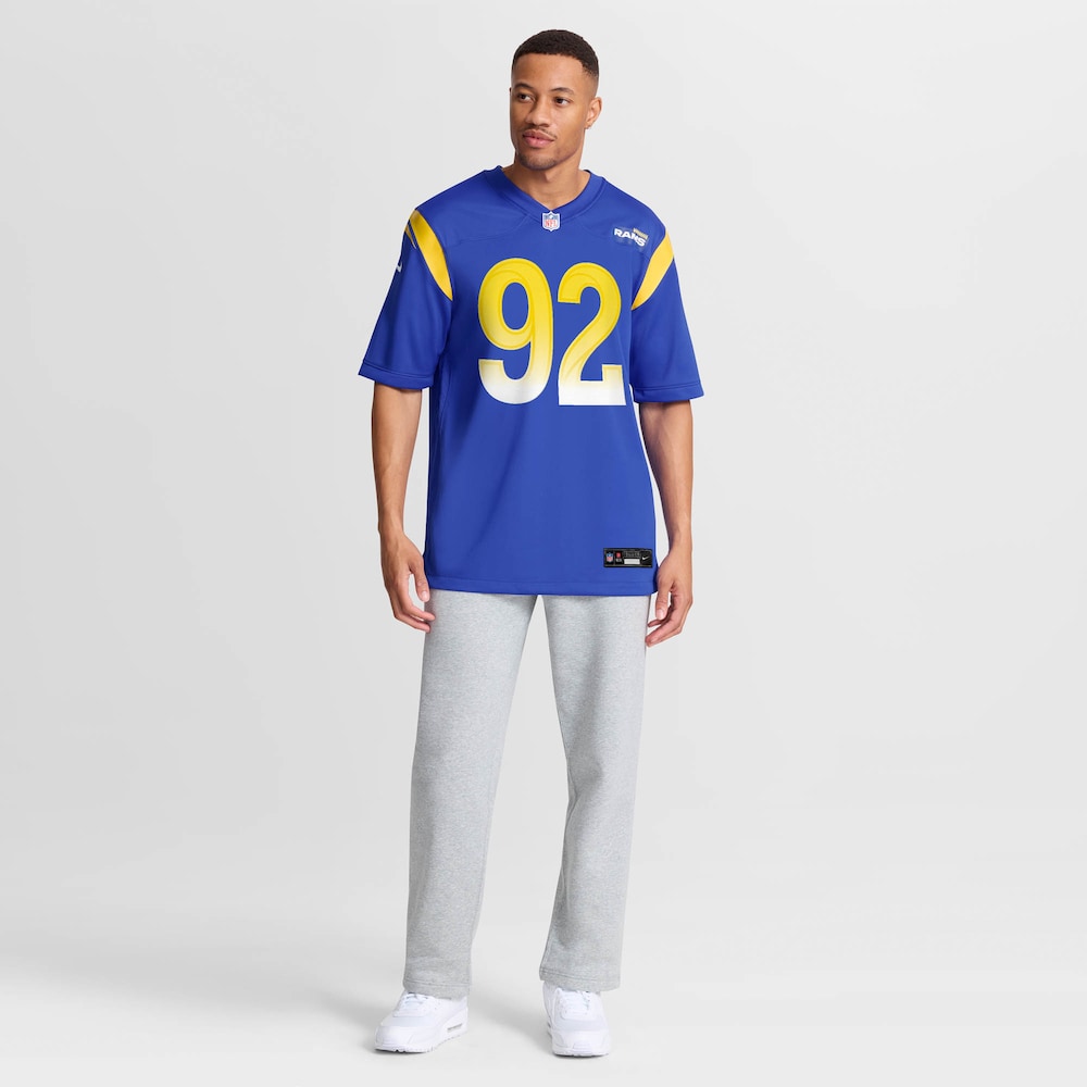 Los Angeles Rams Merch - Men's Harrison Mevis Royal Team Game Jersey 1 - Unicasport Los Angeles Rams Merch - Men's Harrison Mevis Royal Team Game Jersey