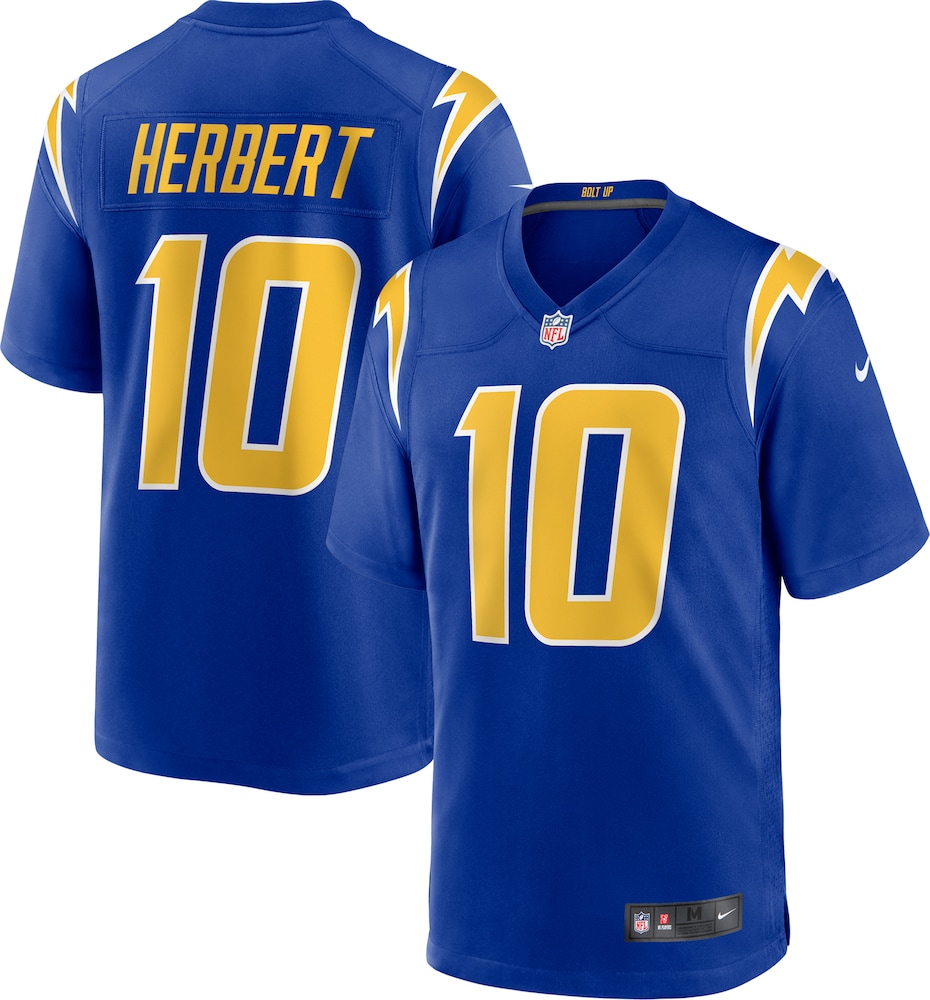 Los Angeles Chargers Merch - Men's Justin Herbert Royal Alternate Game Jersey 1 - Unicasport Los Angeles Chargers Merch - Men's Justin Herbert Royal Alternate Game Jersey