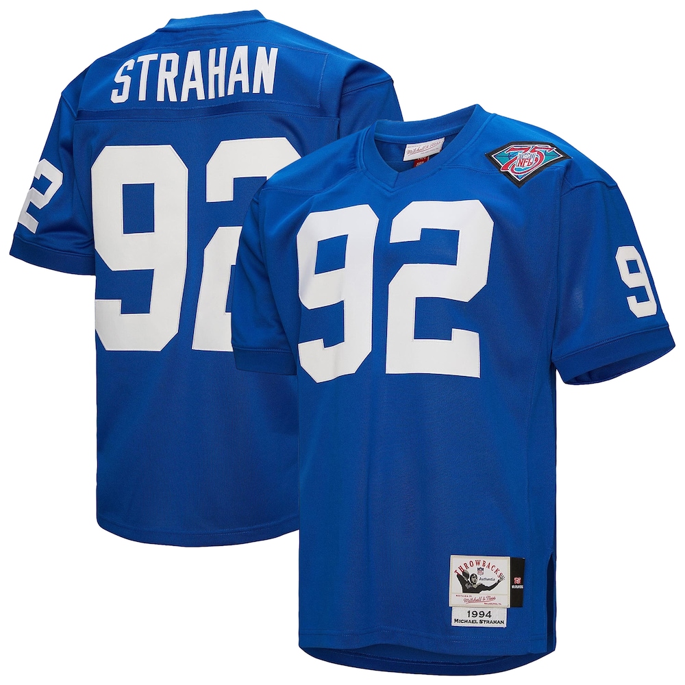 New York Giants Merch - Men's 1994 Michael Strahan Royal Authentic Throwback Retired Player Jersey 1 - Unicasport New York Giants Merch - Men's 1994 Michael Strahan Royal Authentic Throwback Retired Player Jersey