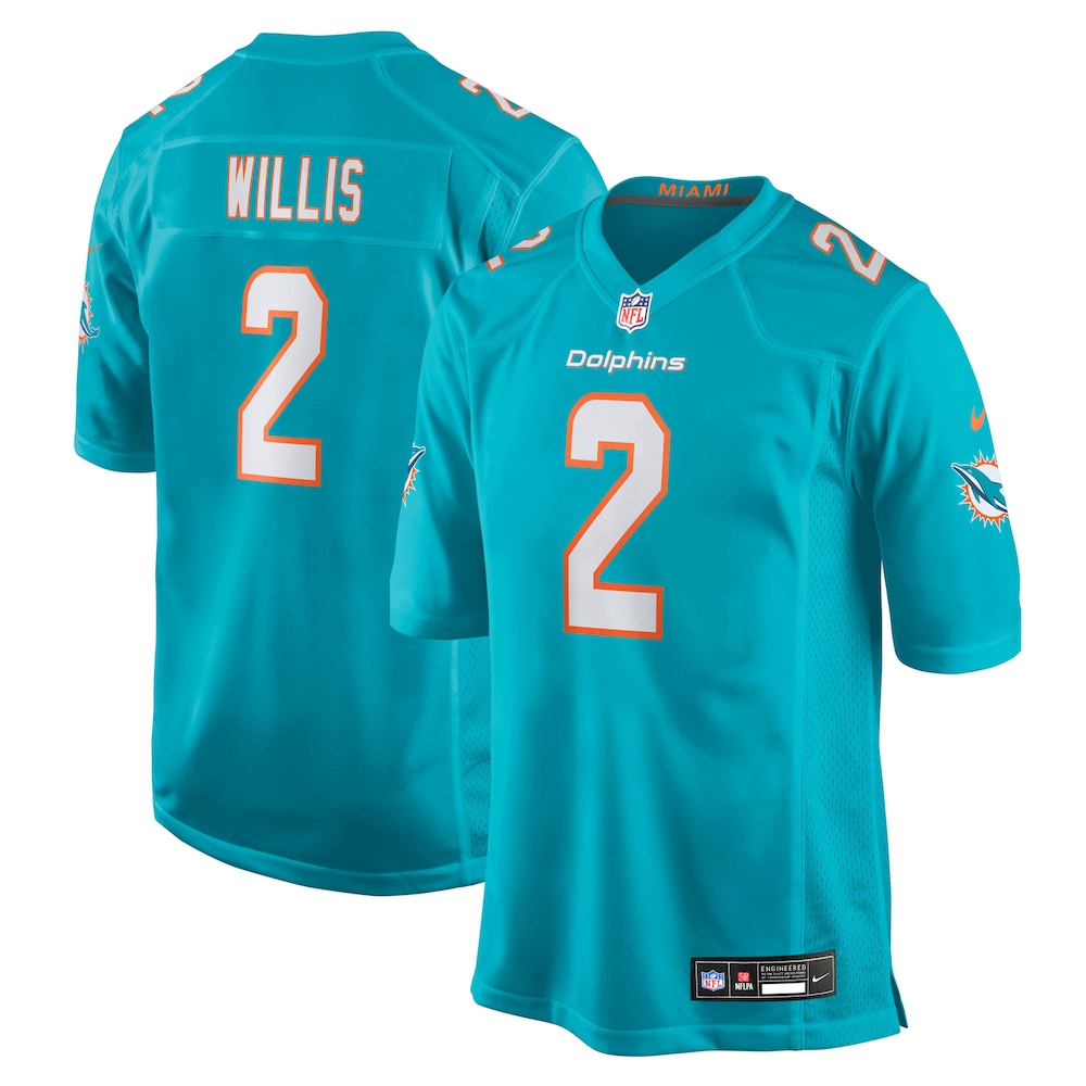 Miami Dolphins Merch - Men's Malik Willis Aqua Game Jersey 1 - Unicasport Miami Dolphins Merch - Men's Malik Willis Aqua Game Jersey