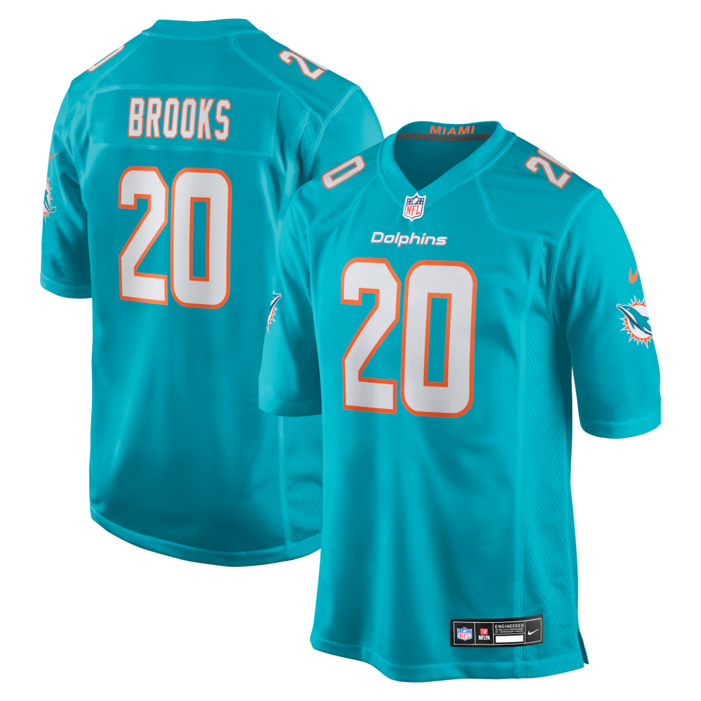 Miami Dolphins Merch - Men's Jordyn Brooks Aqua Game Jersey 1 - Unicasport Miami Dolphins Merch - Men's Jordyn Brooks Aqua Game Jersey