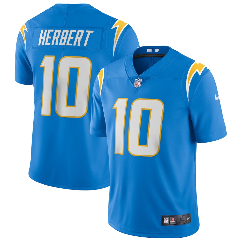 Los Angeles Chargers Merch - Men's Justin Herbert Powder Vapor Limited Jersey, Blue 1 - Unicasport Los Angeles Chargers Merch - Men's Justin Herbert Powder Vapor Limited Jersey, Blue