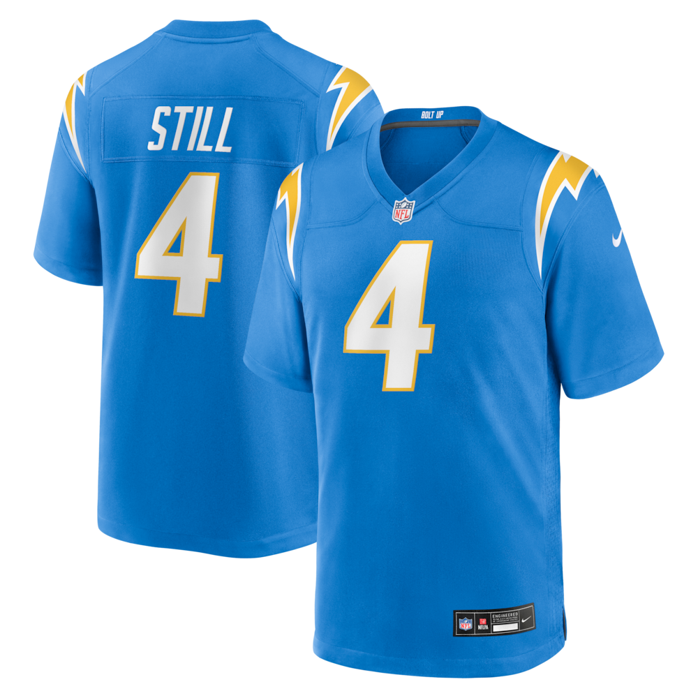 Los Angeles Chargers Merch - Men's Tarheeb Still Powder Team Game Jersey, Blue 1 - Unicasport Los Angeles Chargers Merch - Men's Tarheeb Still Powder Team Game Jersey, Blue