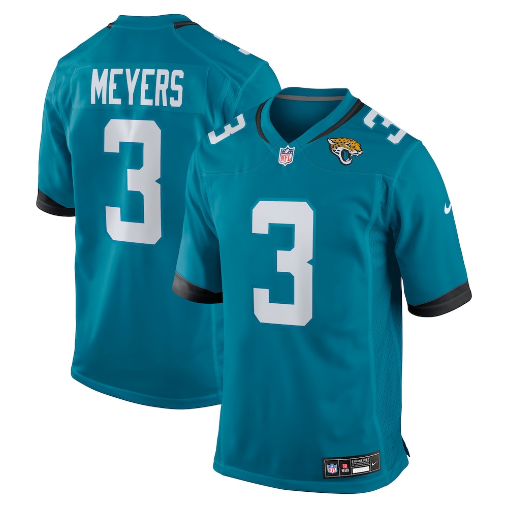 Jacksonville Jaguars Merch - Men's Jakobi Meyers Teal Team Game Jersey 1 - Unicasport Jacksonville Jaguars Merch - Men's Jakobi Meyers Teal Team Game Jersey