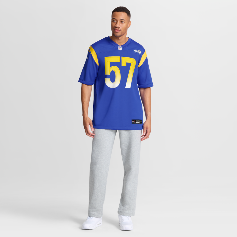 Los Angeles Rams Merch - Men's Ty Hamilton Royal Team Game Jersey 1 - Unicasport Los Angeles Rams Merch - Men's Ty Hamilton Royal Team Game Jersey