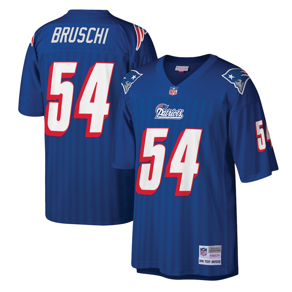 New England Patriots Merch - Men's Tedy Bruschi Royal Legacy Replica Jersey - Best Presents For Football Fans 1 - Unicasport New England Patriots Merch - Men's Tedy Bruschi Royal Legacy Replica Jersey - Best Presents For Football Fans