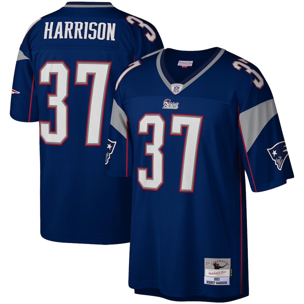 New England Patriots Merch - Men's Rodney Harrison Legacy Replica Jersey, Navy 1 - Unicasport New England Patriots Merch - Men's Rodney Harrison Legacy Replica Jersey, Navy