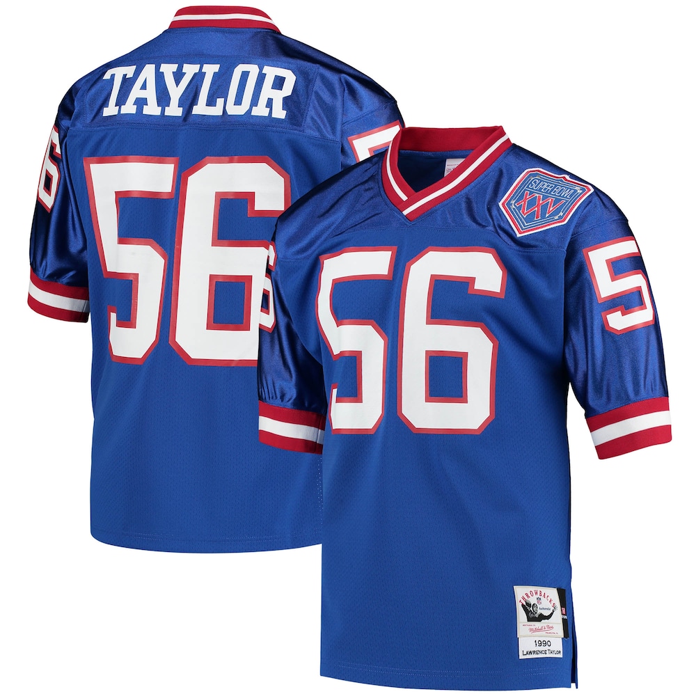 New York Giants Merch - Men's 1990 Lawrence Taylor Royal Authentic Throwback Retired Player Jersey - Presents For Football Lovers 1 - Unicasport New York Giants Merch - Men's 1990 Lawrence Taylor Royal Authentic Throwback Retired Player Jersey - Presents For Football Lovers