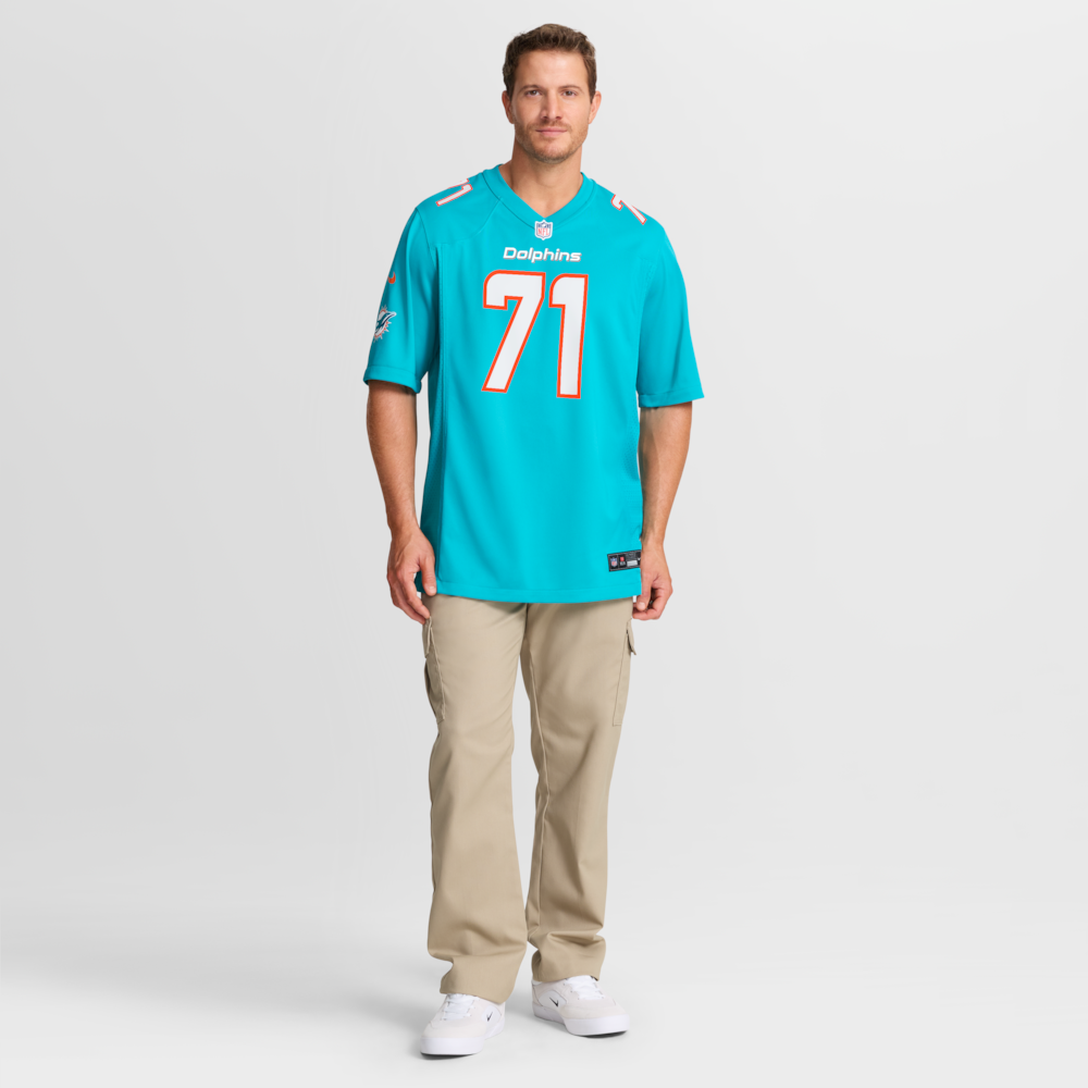 Miami Dolphins Merch - Men's Kion Smith Aqua Game Jersey 1 - Unicasport Miami Dolphins Merch - Men's Kion Smith Aqua Game Jersey