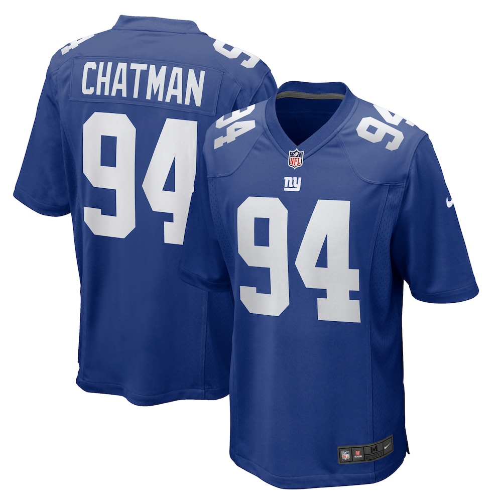 New York Giants Merch - Men's Elijah Chatman Royal Team Game Jersey