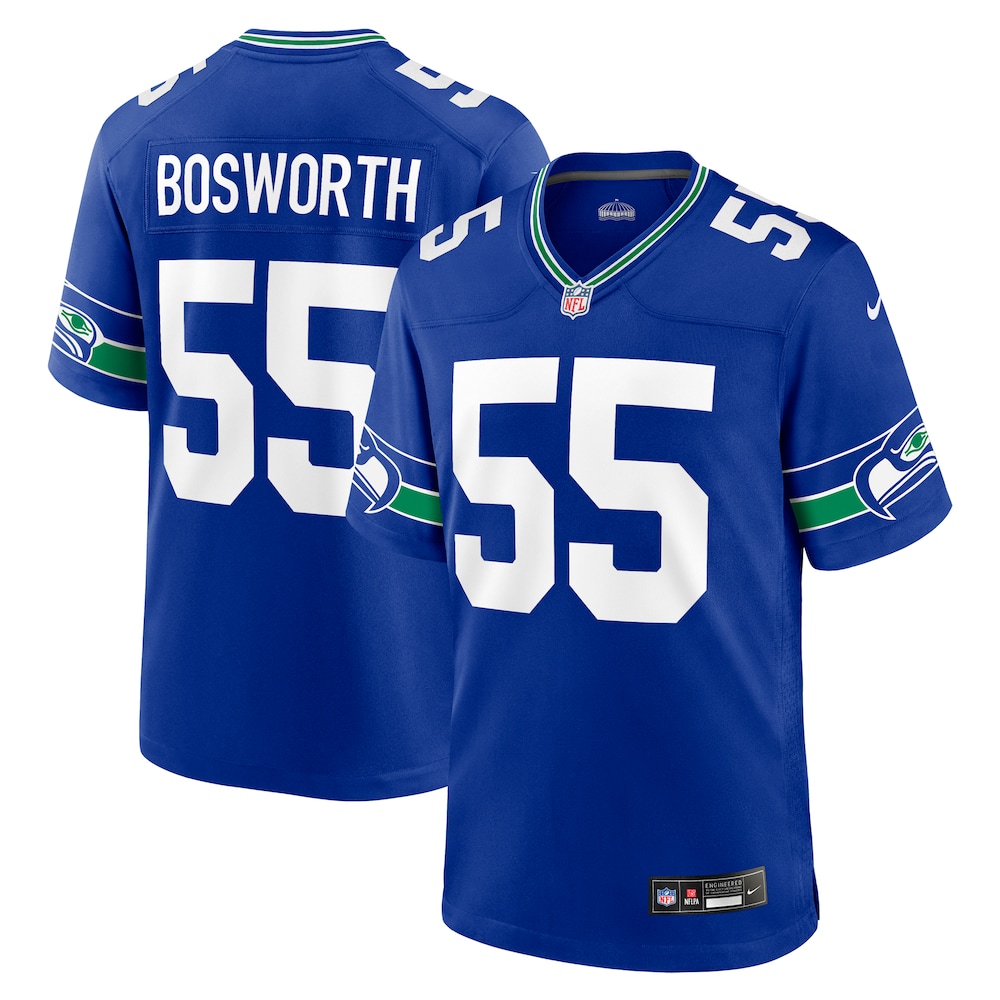 Seattle Seahawks Merch - Men's Brian Bosworth Royal Retired Player Alternate Game Jersey 1 - Unicasport Seattle Seahawks Merch - Men's Brian Bosworth Royal Retired Player Alternate Game Jersey