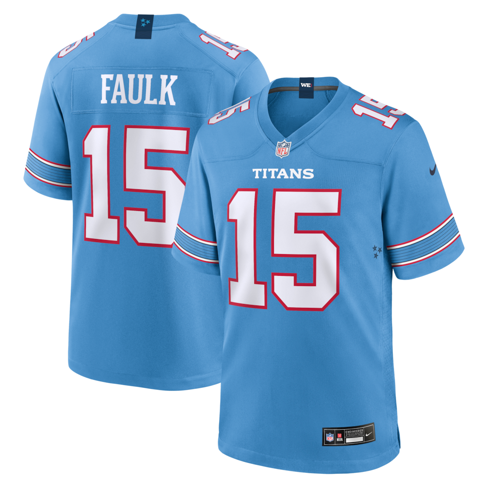 Tennessee Titans Merch - Men's Keldric Faulk Light 2026 NFL Draft First Round Pick No.31 Game Jersey, Blue 1 - Unicasport Tennessee Titans Merch - Men's Keldric Faulk Light 2026 NFL Draft First Round Pick No.31 Game Jersey, Blue
