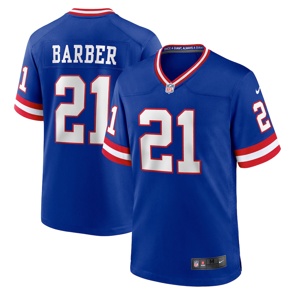 New York Giants Merch - Men's Tiki Barber Royal Retired Player Alternate Game Jersey